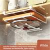 Kitchen Under Cabinet Hanging Organizer Rack with Hooks Multi-Purpose Holder for Paper Towel Cutting Board & Pot Lids