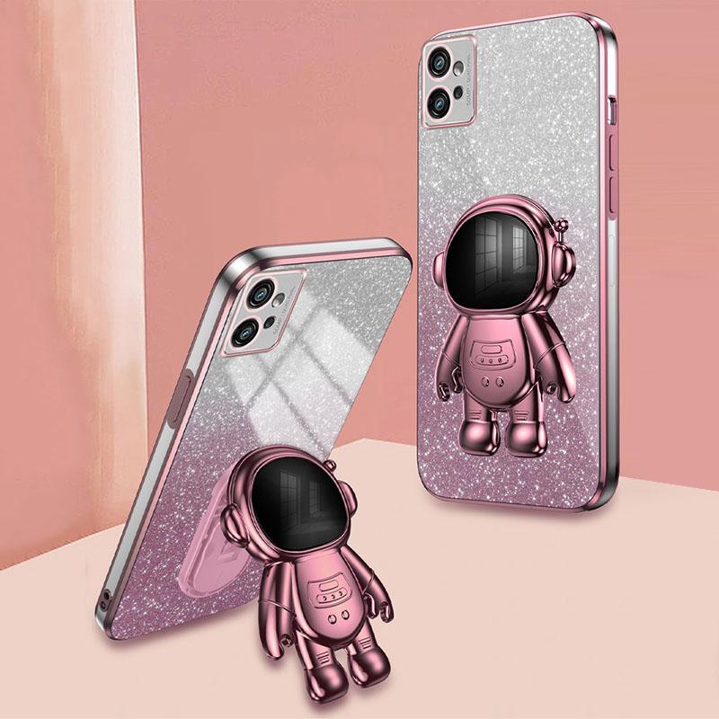 For Motorola Moto G32 4G Case Astronaut Kickstand Glitter Phone Cover