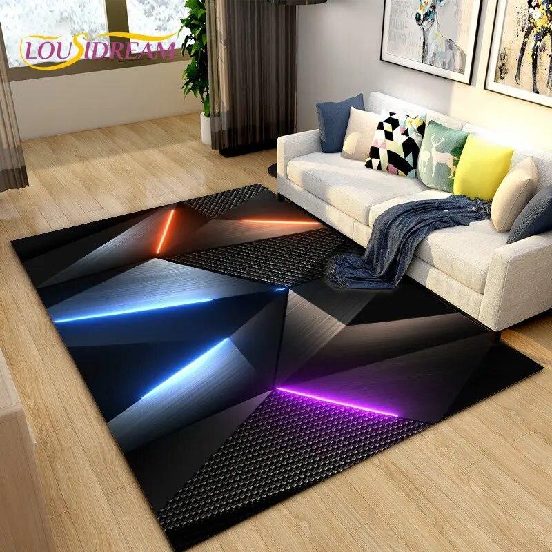 3D Abstract Geometric Visual Illusion Area Rug Large,Carpet Rug for Living Room Bedroom Sofa,Kitchen Doormat Non-slip Floor Mat