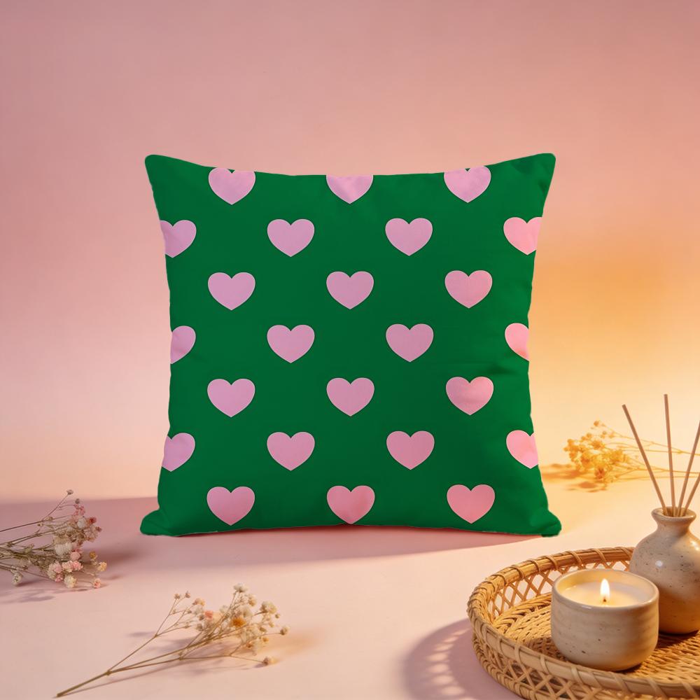 Bold Heart Allover Print Cushion Cover Comfortable Durable Pillow Cover MultiScene for Home Office Car Sofa