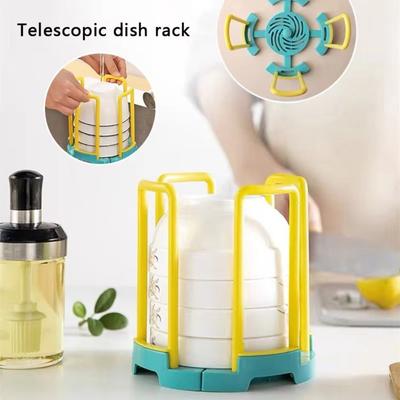 Retractable Cabinet Dishes Storage Rack Removable Water Cup New Bowl Holder  Kitchen Organizer