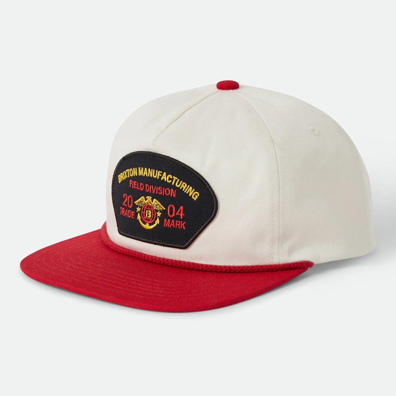 Used BRIXTON DIVISION NP MP SNAPBACK OFF WHITE/RED Brixton Division Snapback Cap