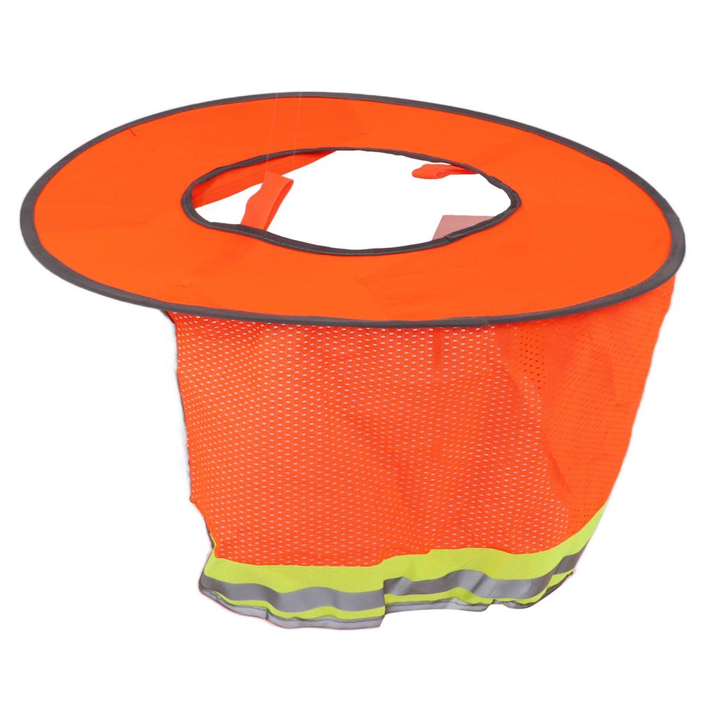 Hard Hat Sun Shade   High Visibility Full Brim Mesh Neck Sunshade with Reflective Stripe