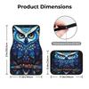 Magical Owl Pattern Print Car Floor Mats of 4 Pieces Anti Slip Front Rear Foot Mats Universal Car Accessories for SUV Van Truck