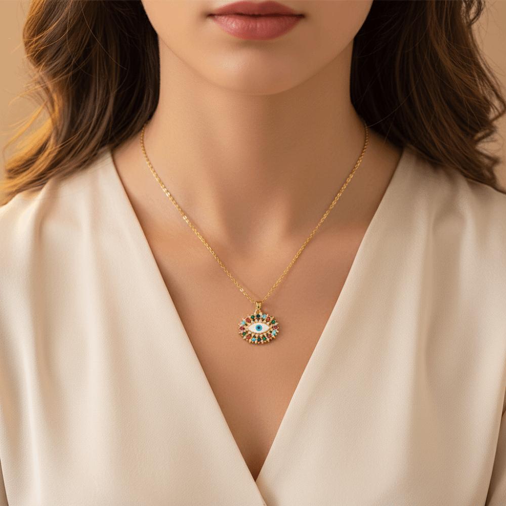 Pendant Glaze Luxury Necklace Pleated Devil's Eye Banquet Clothes Neck Chain  Party Favors