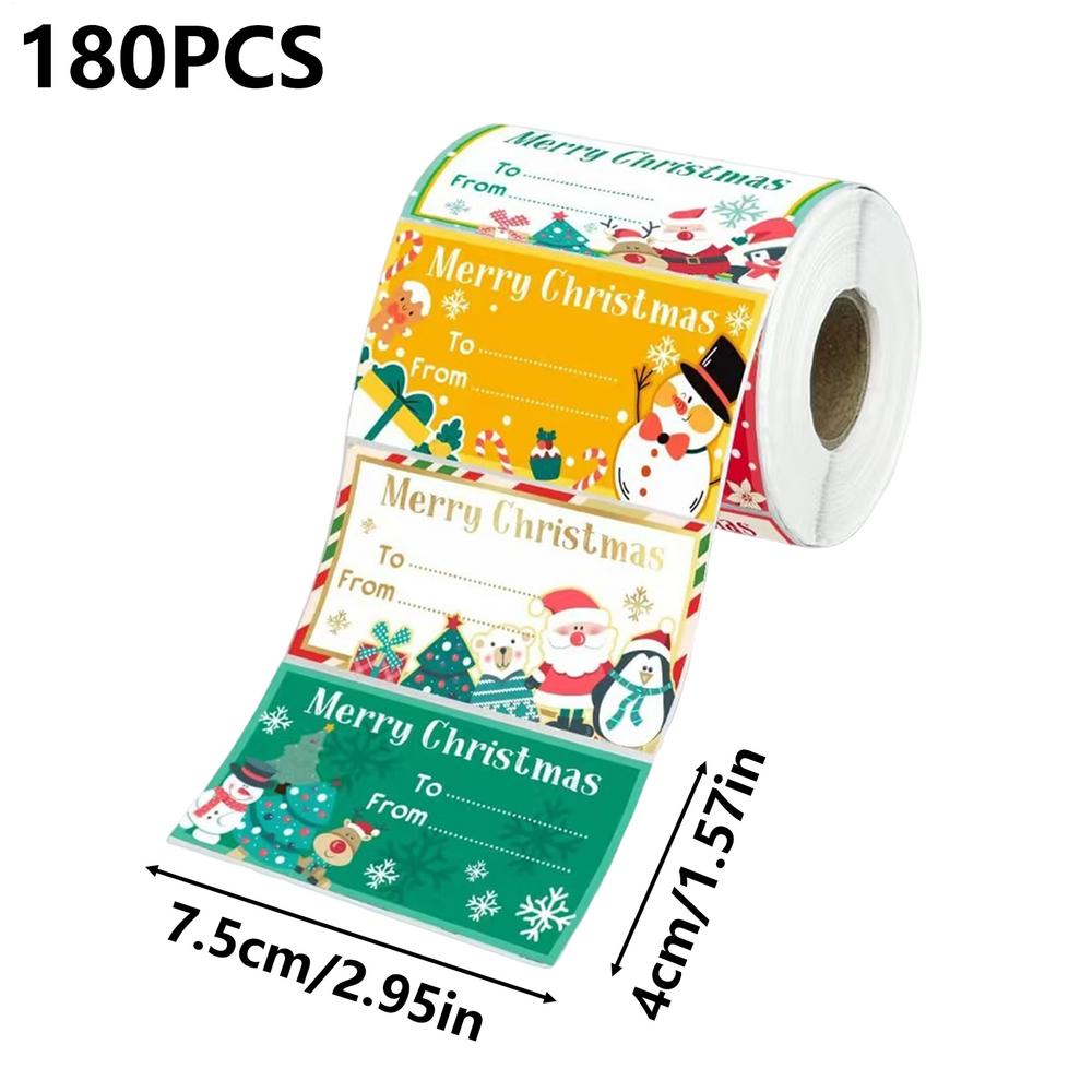 Merry Christmas Stickers Funny Party Favor Winter Adhesive Cute Tag Decals for Bread Bags Box Greetings Cards Handicrafts Wall