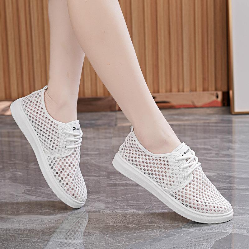 Summer Women's Non-slip Flying Woven Shoes Sports Shoes Breathable Fitness Running Casual Shoes
