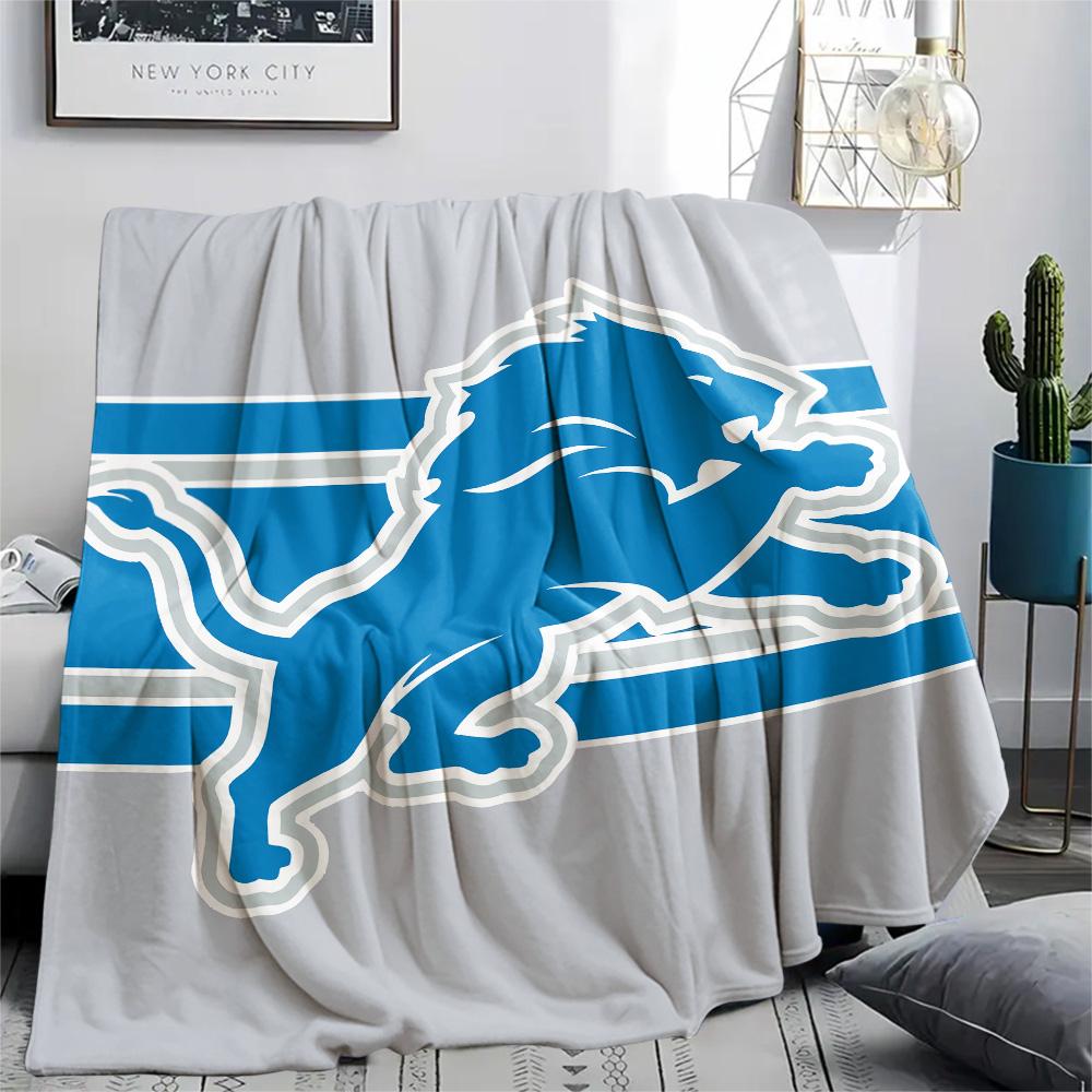 Detroit Lions Print Flannel Blanket, High quality Comfortable for All Seasons, Home Decor, Warmth and Comfort, Perfect for Christmas Gifts