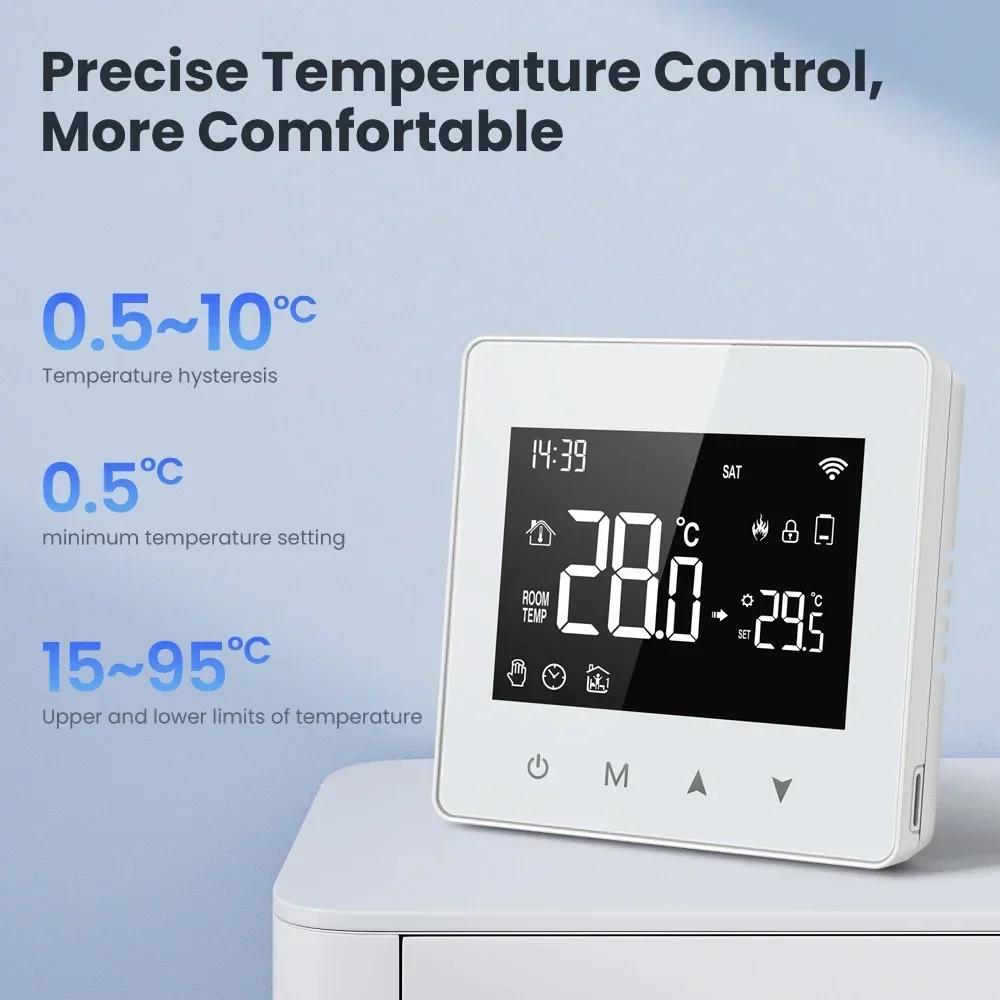 Tuya Smart Thermostat WiFi Temperature Controller Low Power Battery For Water Gas Boiler Works With Alexa Google Home