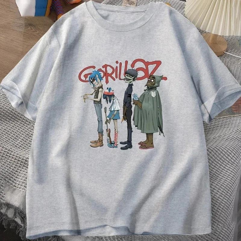 Music Band Gorillaz PUNK ROCK T Shirt Unisex Unisex Summer 90s O-neck Cotton Short Sleeve T-shirts Clothes Vintage Y2K Clothing Tee