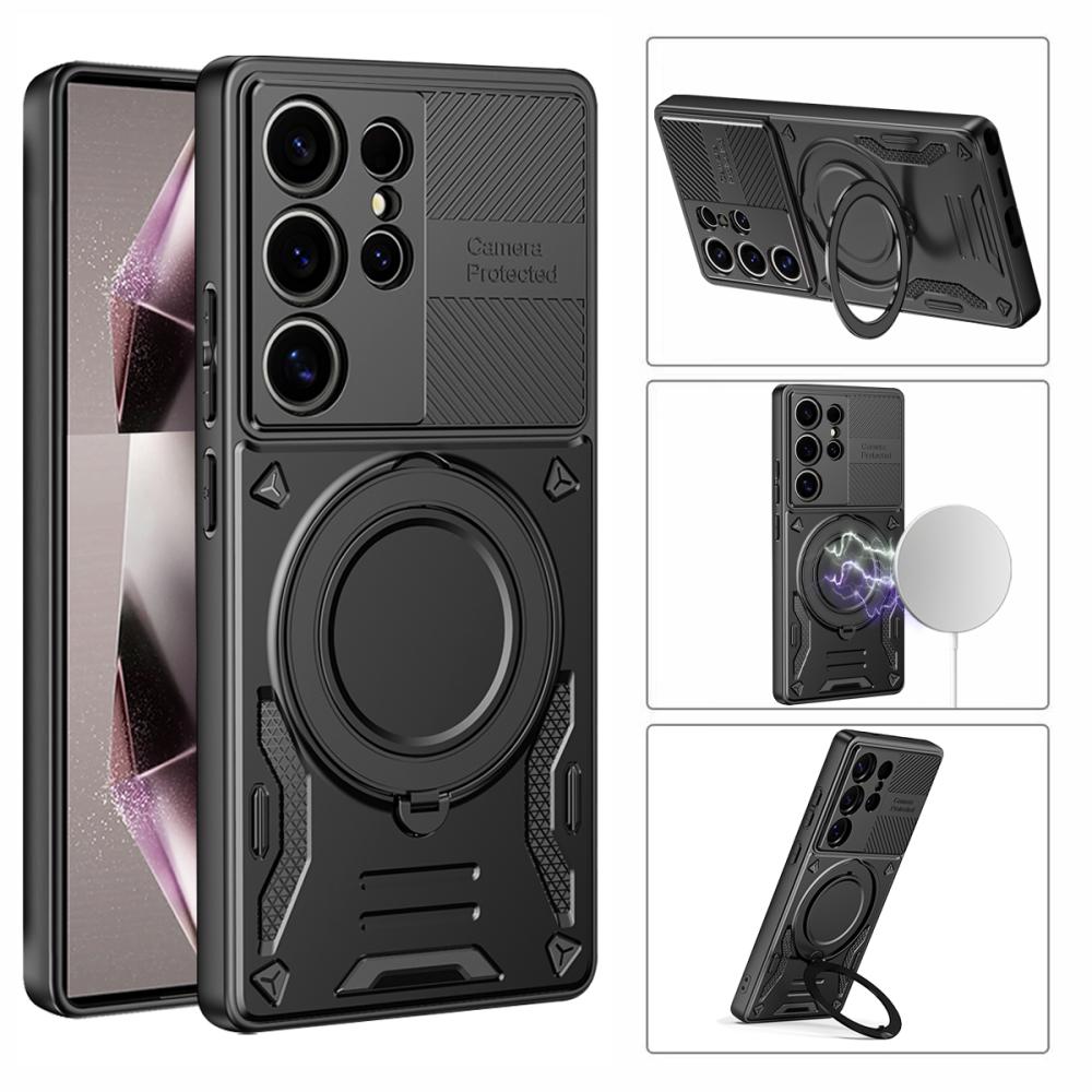 Rotating Bracket Armor Case for Samsung Galaxy S26 S2 Ultra S24 S23 Plus S22 S21 FE A A6 A16 A4 Magnetic Stand Cover
