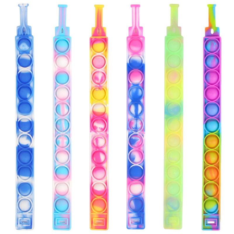 Silicone Pop It Fidget Bubble Bracelet Push Bubbles Stress Relieve Fidget Toy Relieve Fatigue Depression Relax Pop Gift For Kids