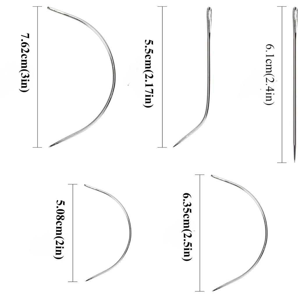 5 ks Vlasových tkacích nití s 10 ks C/J/I jehel Šicí voskovaná nit pro ruční šití, prodlužování vlasů, výrobu paruk DIY