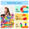 PicassoTiles Race Track Magnetic Building Block Magnetic Building STEM Learning Early Kids Toy Pretend Brain PTR12 12-Piece Add-On Set, Tiles, Toy,
