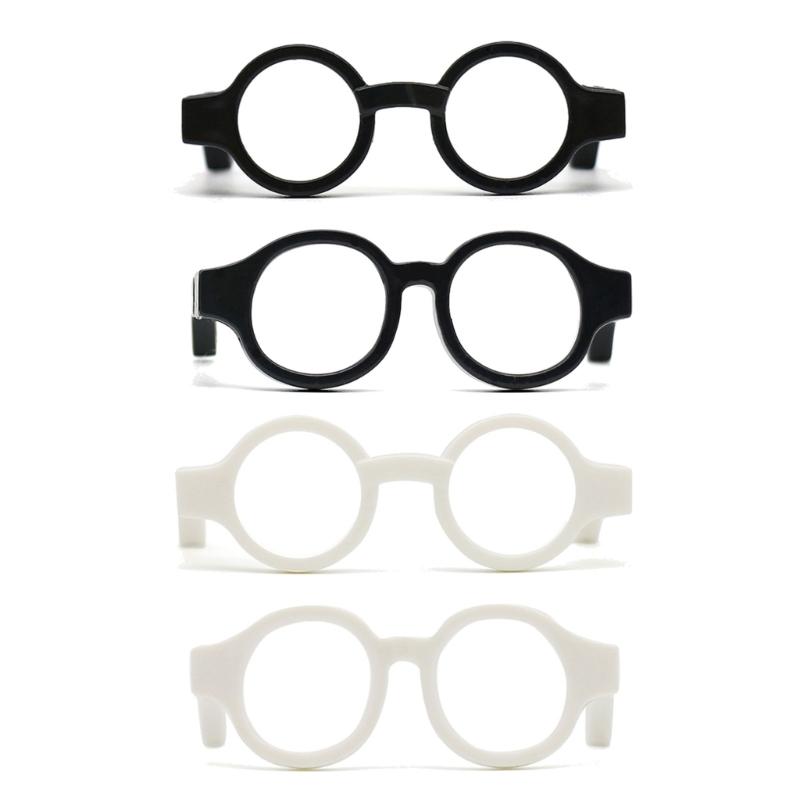 5Pieces Black Frame Glasses Mini Doll Accessory Doll Photo Props Round Square Frame Glasses Miniatures Doll House Props