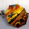 1pc Sunflower Field Automatic Folding Umbrella, Portable 3-Fold Design, 8-Bone Iron Frame Outdoor Umbrella, Ideal Gift for Fans, Travelers, Daily Use,