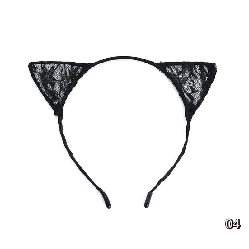 Sexy Bunny Ears And Cat Ear Rabbit Ear Hair Accessory Lace Feathe-r Headband for Women Cosplay Costume Party Headwear