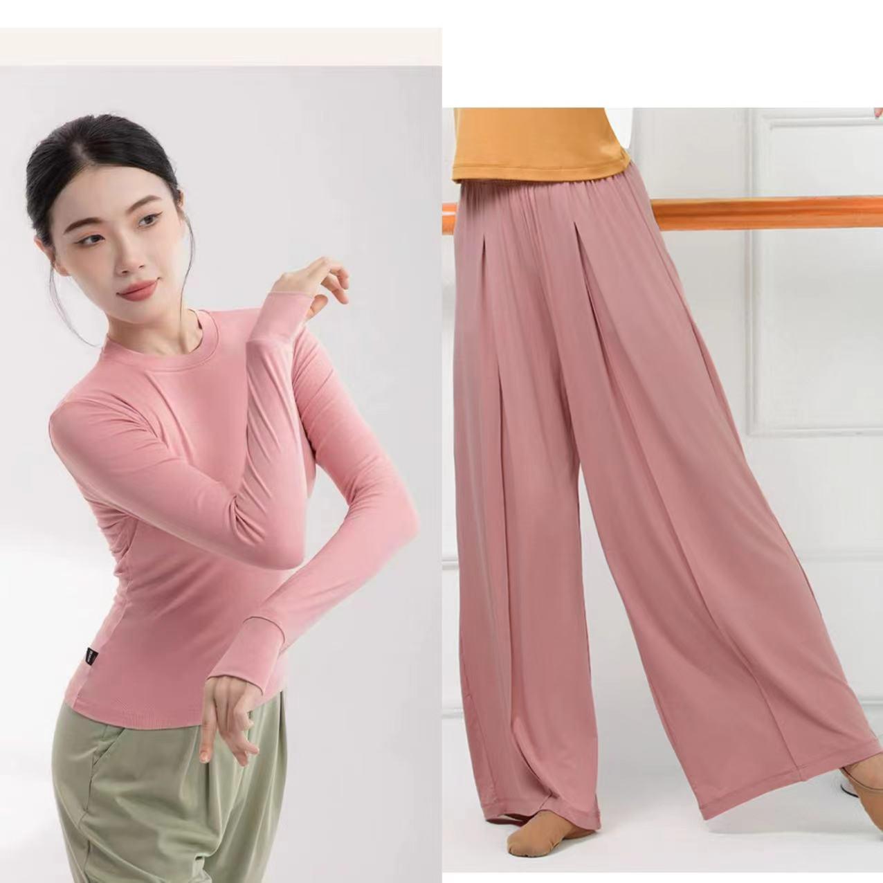 

Женский костюм для практики китайского классического танца с длинным рукавом без пальцев для современного искусства и экзаменов S