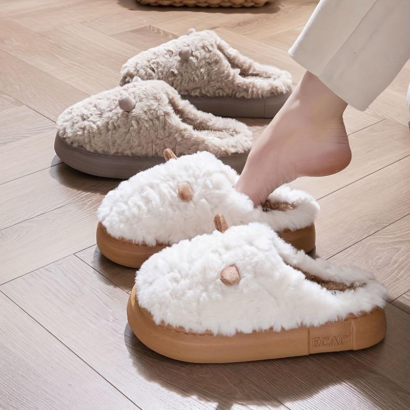 Cozy Plush Men's & Women's Slippers - Non-Slip Thick Fleece Lined Comfort Shoes with Soft EVA Sole for Indoor Warmth