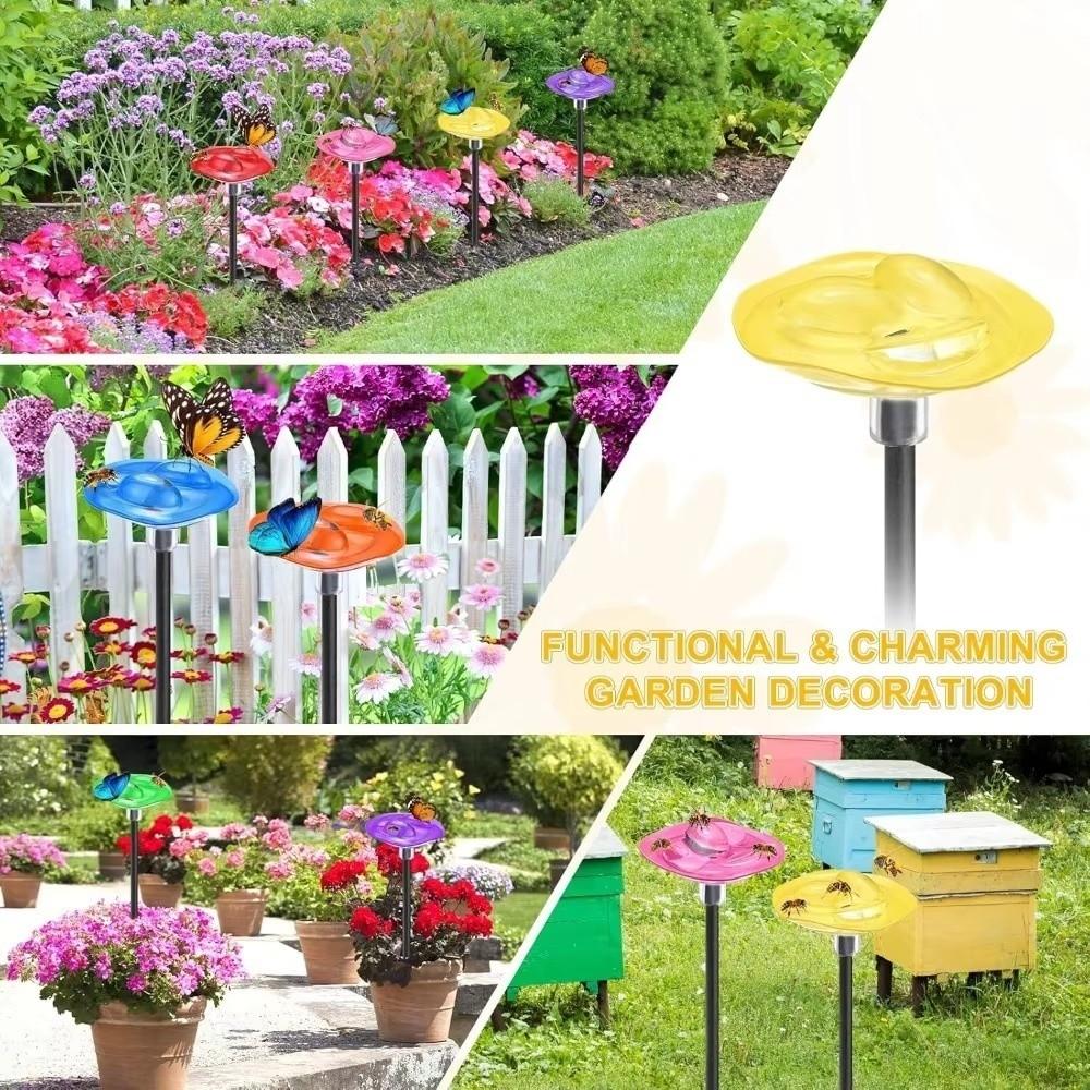 Metall Blume Biene Bewässerungsstation Wasserspender Vogeltränke Bienenstockwerkzeuge