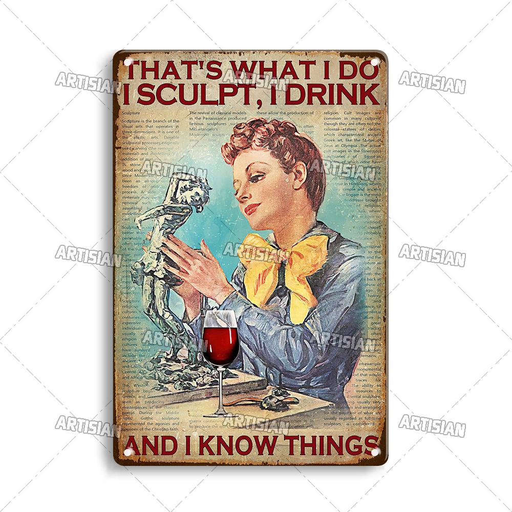 Artisian Job Work Metal Plaque Shoemaker Tin Sign Barista Hairstylist Luthier Painter Chef Decorative PlateWall Decor Garage Bar