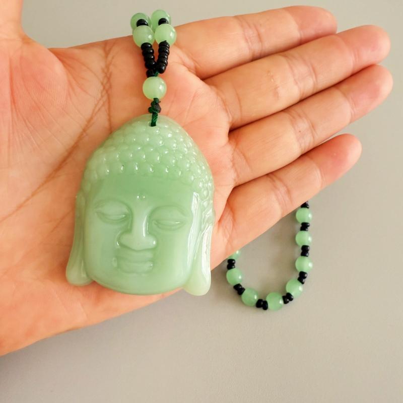 

Hot Classic Natural Chinese Buddha Pendant Jade Necklace Fashion Charm Jewelry Carved Blessing Lucky Amulet Gifts For Women Men