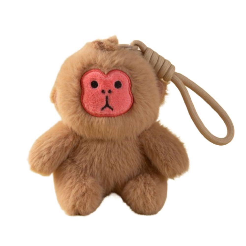 White Faced Saki Monkey Plush Pendant Stuffed Animals Monkey Car Pendant  Backpack Decoration