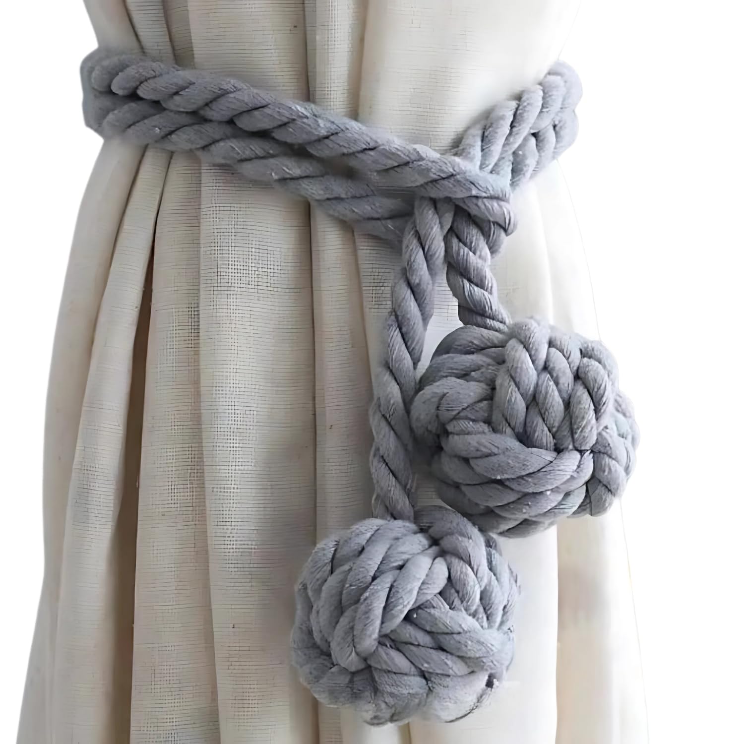 Аксессуары для штор, Кисти для штор из веревки, Серый, NYANDELMO ND-0077-R11-GY
