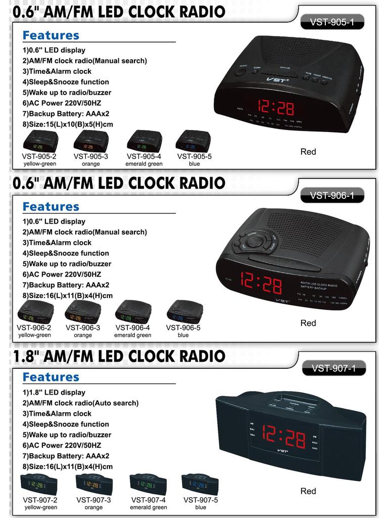 LED Alarm Clock Radio with AM/FM, Multiple Alarms & Snooze