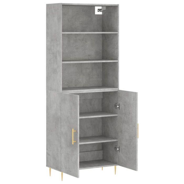 VidaXL Buffet haut Gris béton 69,5x34x180 cm Bois d'ingénierie 3189241