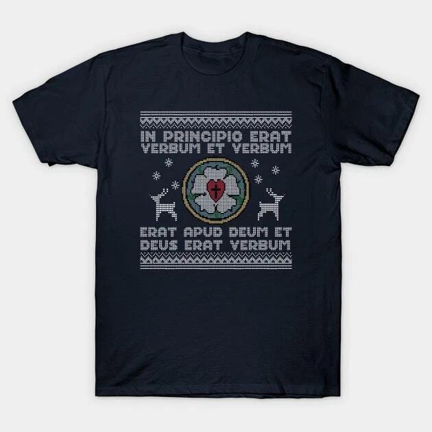 Ugly Christmas Sweater Shirt - in Latin Made in Australia T-Shirt L