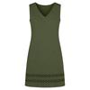 Women Sleeveless V Neck Casual Dress with Hollow Out Hem A Line Loose Fit Summer Sundress for Daily Wear Holiday Beach
