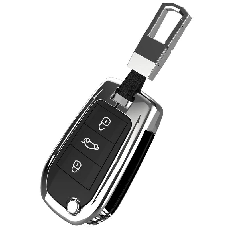 Key Case for Car New Zinc Alloy Car Flip Key Case Cover Shell For Peugeot 208 308 408 508 2008 3008 4008 5008 For Citroen C3 C4