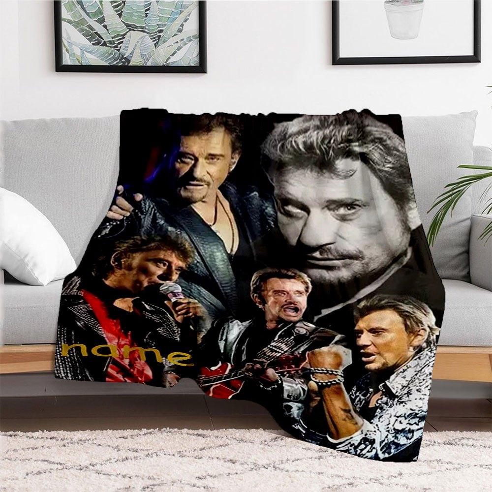 "Johnny Hallyday: The Legend Lives On - Limited Edition Poster"Blanket Flannel Throw Blanket for Sofa, Bed, Travel, Camping, Office, Couch,