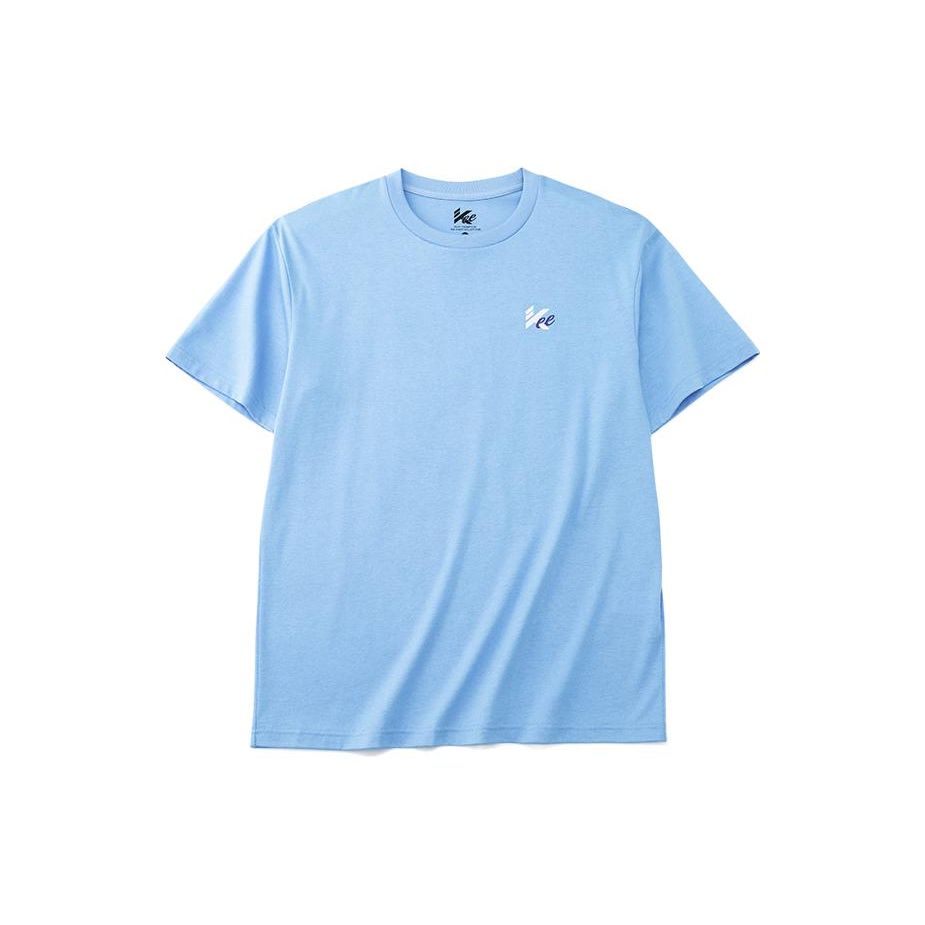 Anta Back Number Cartoon Print Breathable Pullover T-Shirt Men Tops Blue 152221123-4