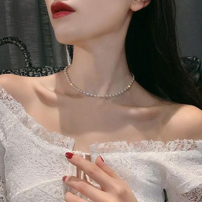 Retro Pearl Necklace: Japanese & Korean Style, European & American Simple Nude Layer for Women