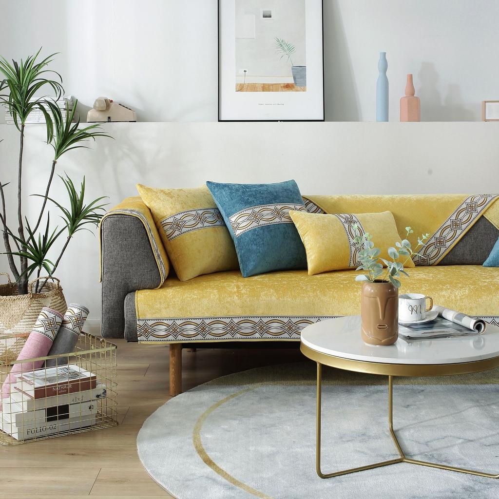 New Chinese Style Chenille Sofa Covers All-season Living Room Universal Sofa Cushion Anti-slip Couch Cover Backrest Towel Decor