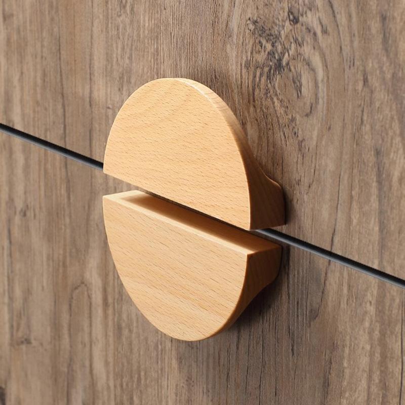 Rustic Style Wood Furniture Pulls Easy To Install Cabinet Handles for Kitchen Wardrobe Closet Drawer Farmhouse Renovation