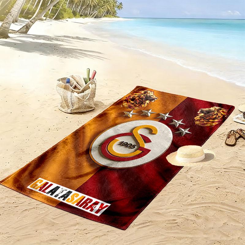 Galatasaray Glory Print Beach Towel, Large Soft Quick Dry Towel for Beach Camping Swimming