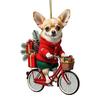 Julepynt Valp Riding Motorsykkel Akryl Anheng Xmas Tree Hengende Ornament for Holiday Home Car