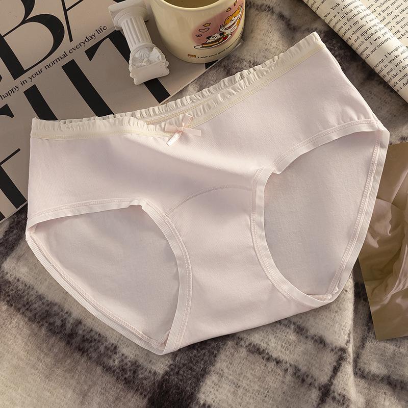 Женские Весенние и Осенние Милые Сладкие Хлопковые 7A Антибактериальные Треугольные Трусики с Длинным Кроем M