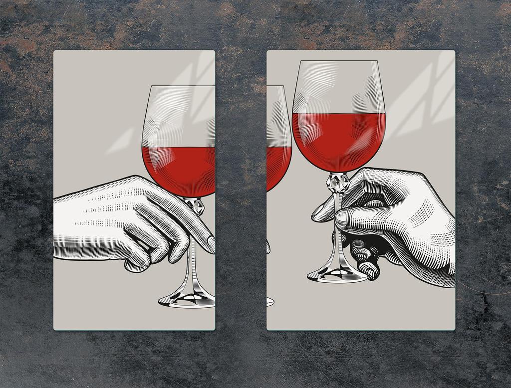 SZKLANA PŁYTA OCHRONNA DO KUCHNI 65x52 WINO