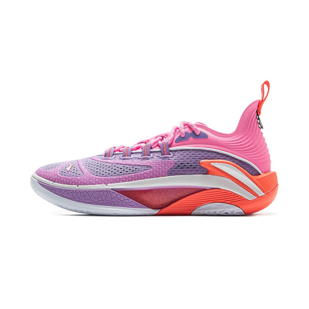 New LiNing BadFive Hunter 1 Super Cushioning Slip Resistant Breathable Rebound Low Top Basketball Shoes Men's Purple Pink ABFV007-2