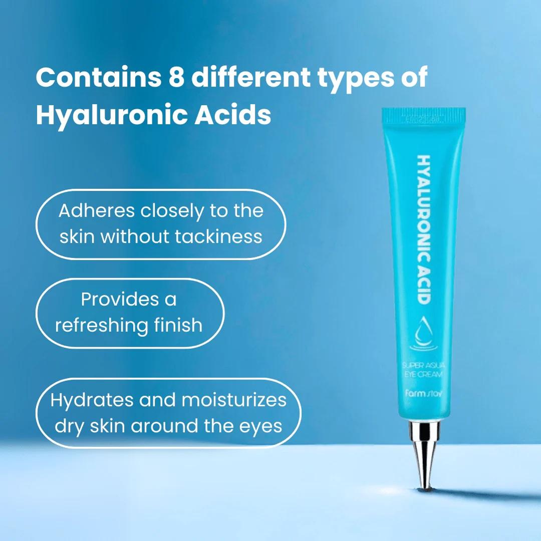 

Farm Stay Hyaluronic Acid Super Aqua Eye Cream 45ml +RANDOM GIFT