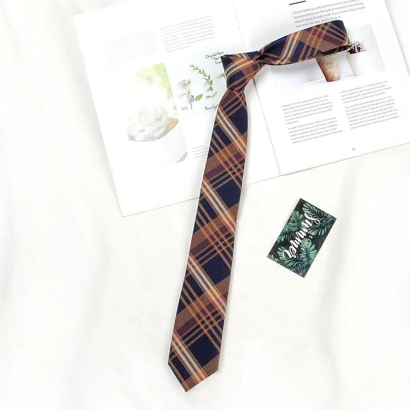 Brown Tie Men Shirt Gift Male Preppy College Style Coffee Stripe Retro Tie Decoration Jk Necktie Female Girly Kawaii Accessories