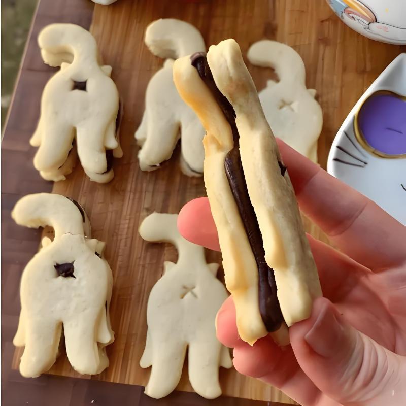 New Diy Animal Creative Tooth Shape Cookie Cutters Mold Cute Cat Biscuit Mold For Children Bakeware Cookie Stamp Baking Tools