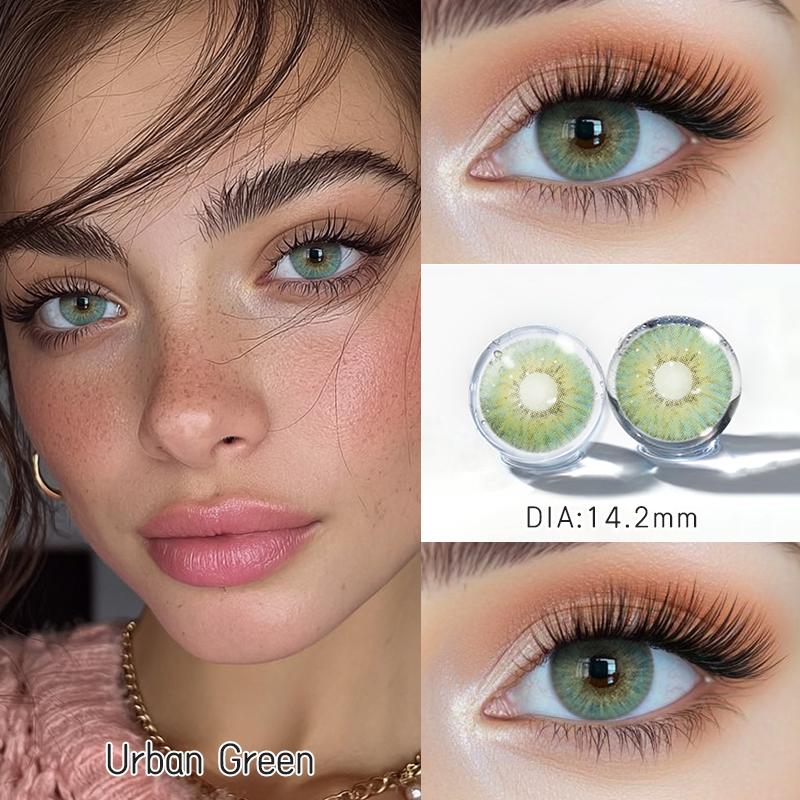 

1 пара 2 шт. Freshlady Серия Sun Kissed Коричневые цветные контактные линзы 14.0-14.2 мм Мягкие годовые линзы для естественного или гламурного макияжа