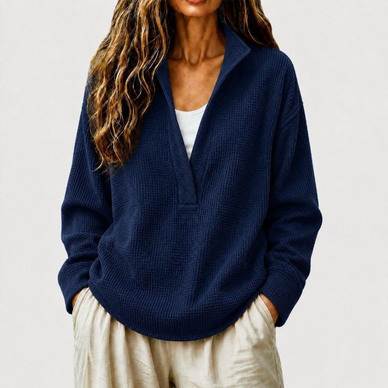 Women S Casual Knit Cardigan Deep V Neck Long Sleeve Loose Fit Mid Length
