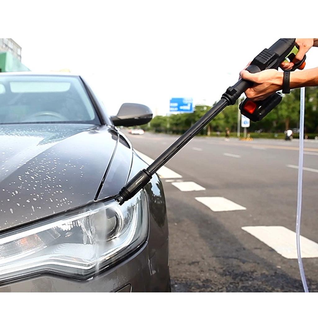 21V Portable Cordless Car Washer Machine High Pressure Electric Water Guns Nozzle Hose Pump Foam Lance Battery