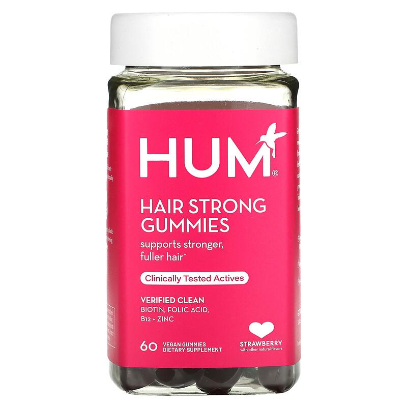 Hair Strong Gummies, Strawberry, 60 Vegan Gummies